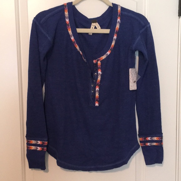 🆕 NWT Free People Rainbow Trim Thermal - Picture 5 of 6